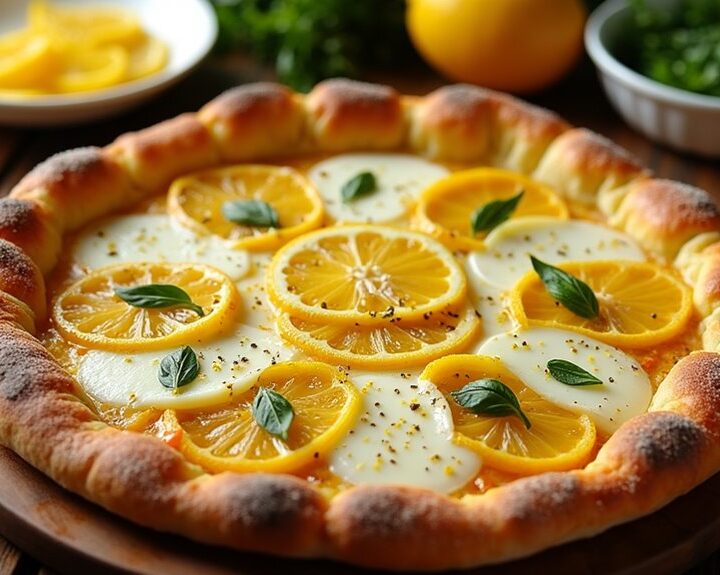 zesty lemon flavored pizza