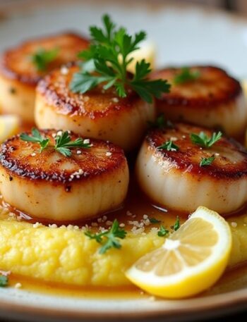brown butter scallops polenta