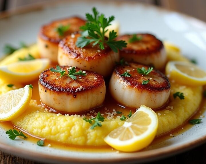 brown butter scallops polenta