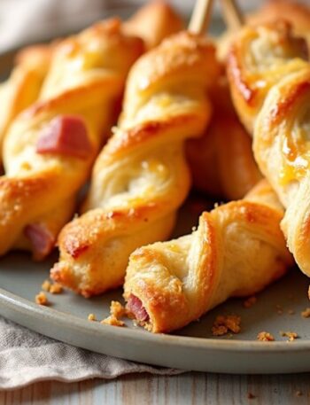 cheesy ham pastry bites