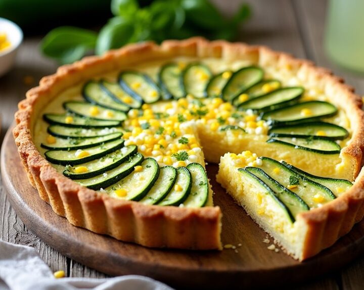 corn zucchini goat cheese quiche
