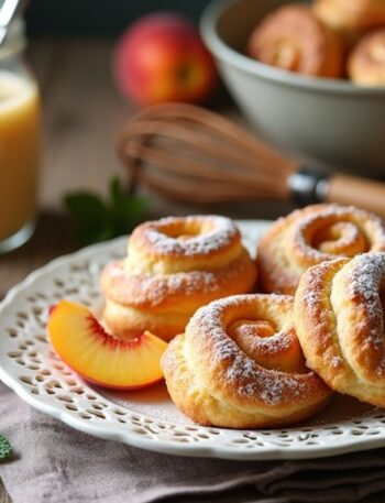 cozy peach pie cruffins