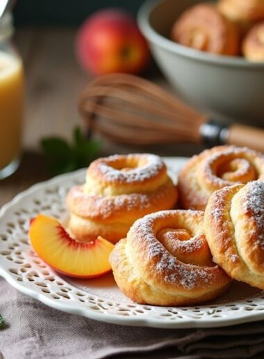 cozy peach pie cruffins