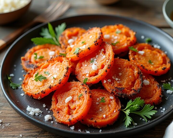 cozy smashed carrots dish