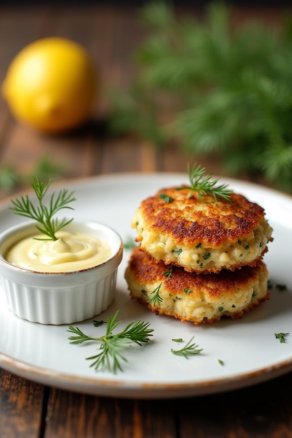 crab cakes with lemon aioli