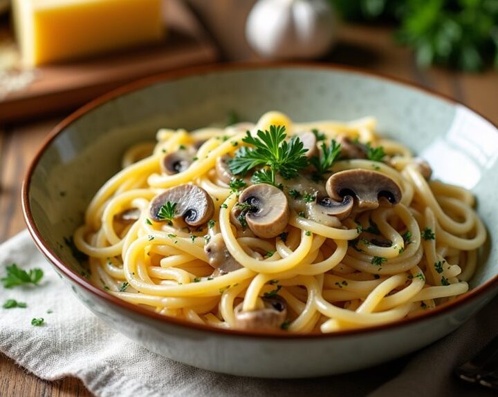 creamy mushroom fettuccine recipe
