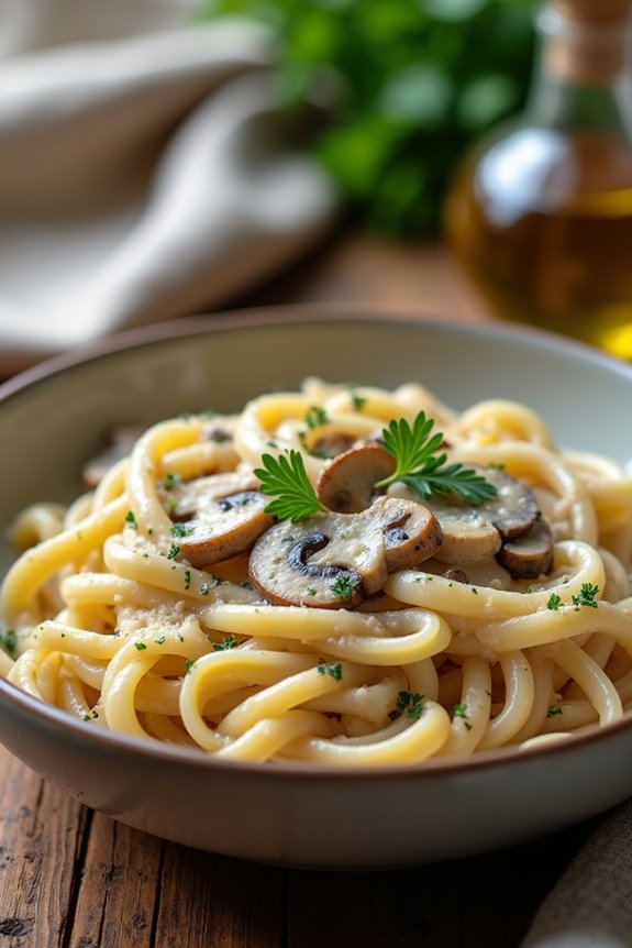 creamy mushroom fettuccine recipe