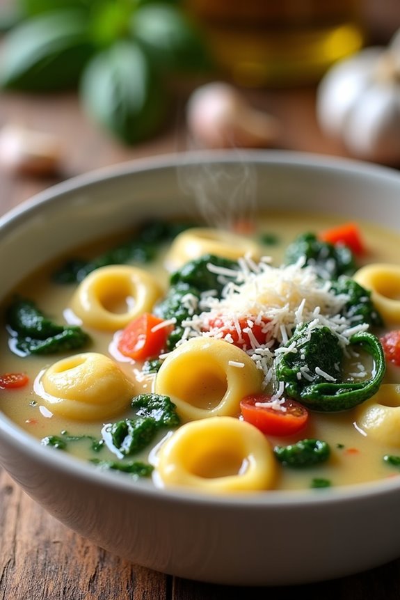creamy tuscan tortellini soup