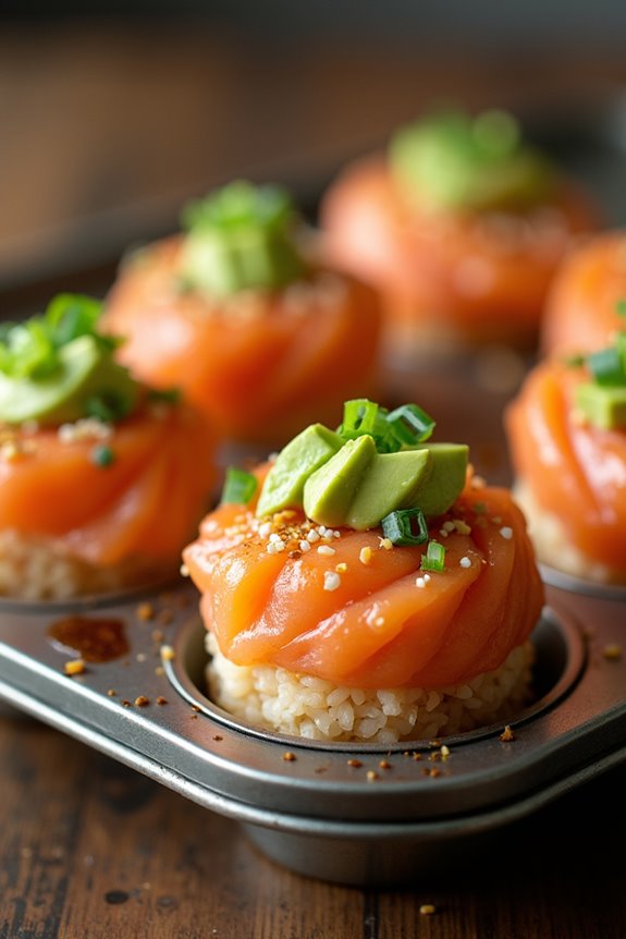 delicious salmon sushi bake