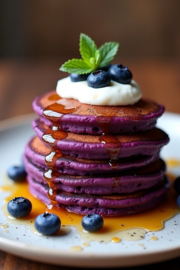 flipping colorful sweet pancakes