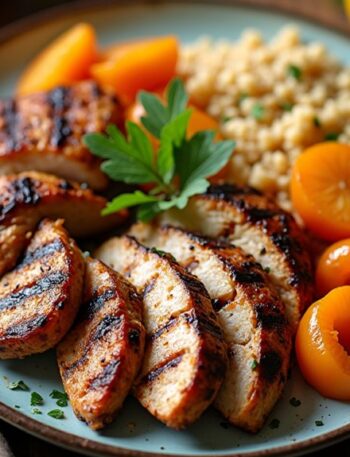 grilled chicken with apricots
