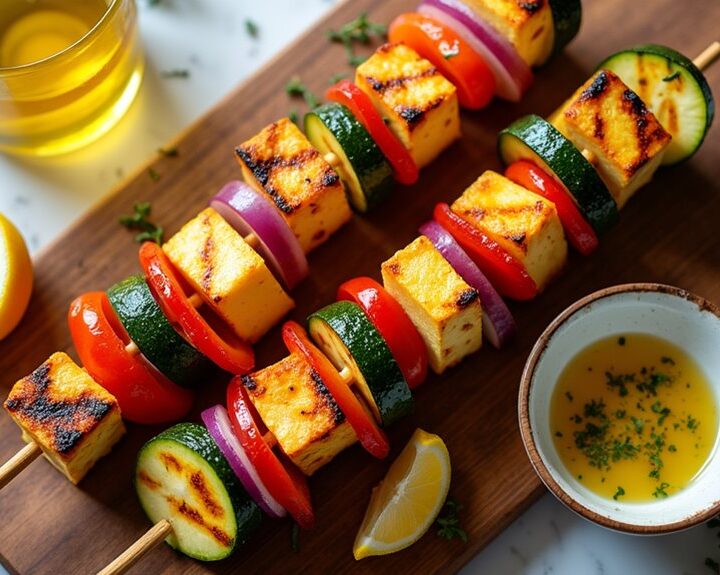 grilled halloumi lemon thyme skewers