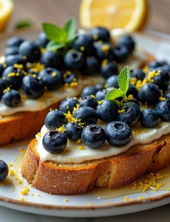 lemon blueberry ricotta toast