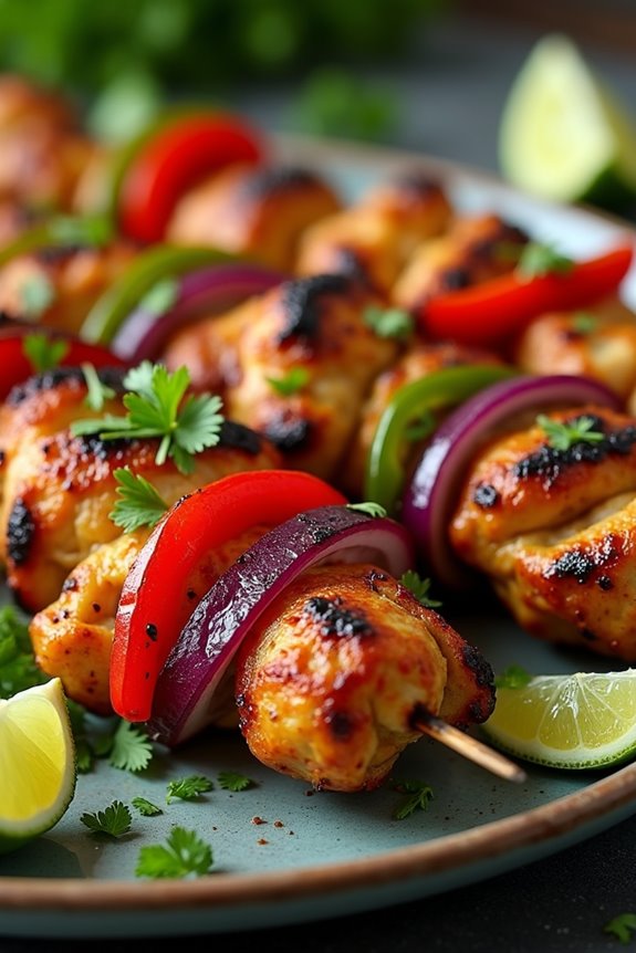 making flavorful chicken kebabs