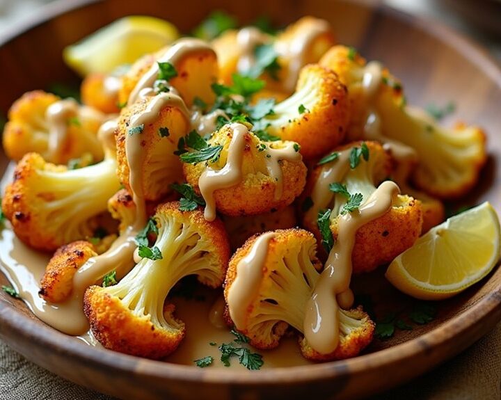 moroccan cauliflower with tahini
