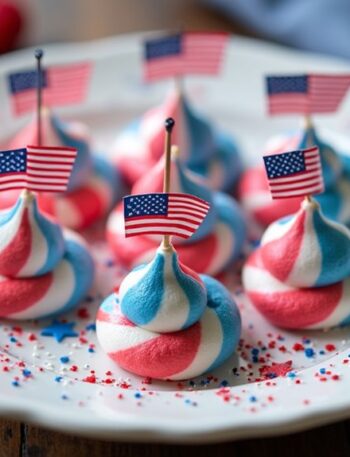 patriotic meringue kisses recipe