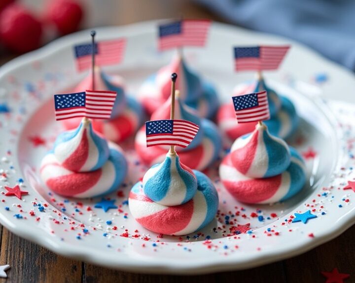patriotic meringue kisses recipe
