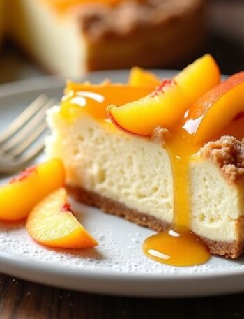 peach cobbler cheesecake delight