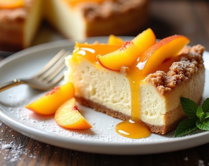 peach cobbler cheesecake delight