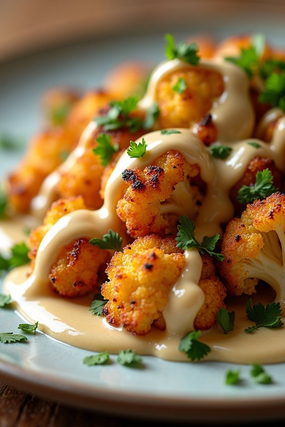 roasted cauliflower with tahini