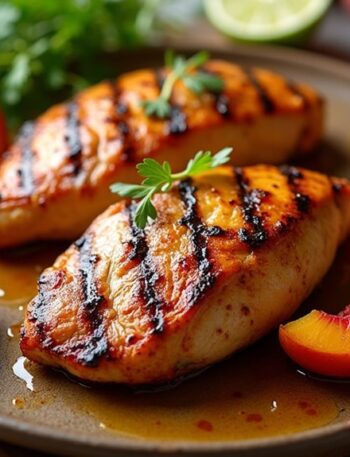 spicy grilled chili peach chicken