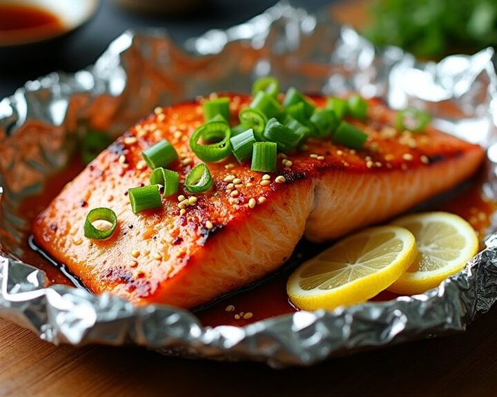 tasty asian salmon dinner