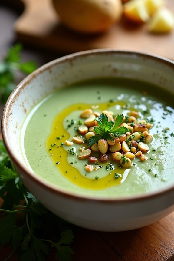 warm spinach potato soup