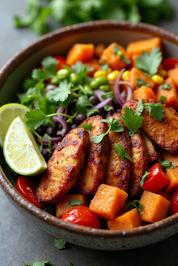 bbq chicken sweet potato bowl
