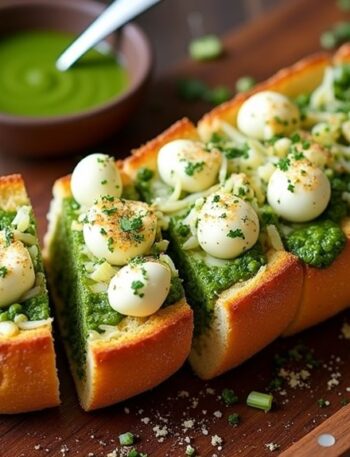 chimichurri flavored garlic bread