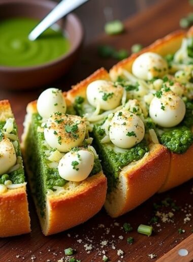 chimichurri flavored garlic bread
