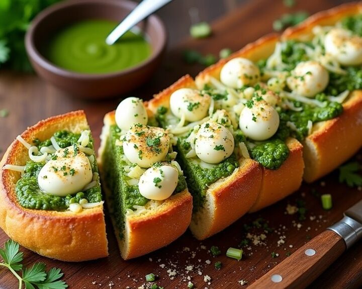 chimichurri flavored garlic bread
