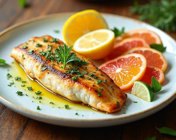 citrus herb catfish dish