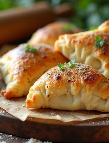 creamy chicken filled calzones