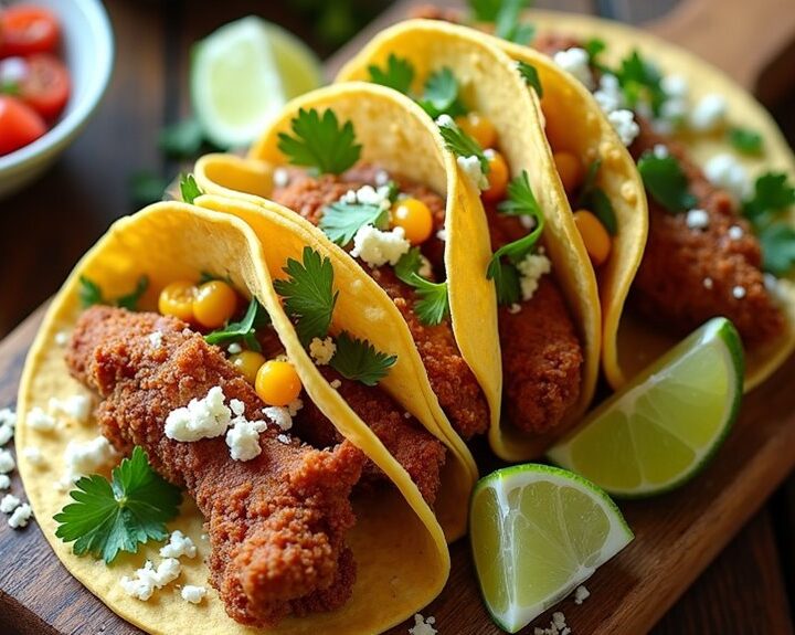 crispy tacos with corn