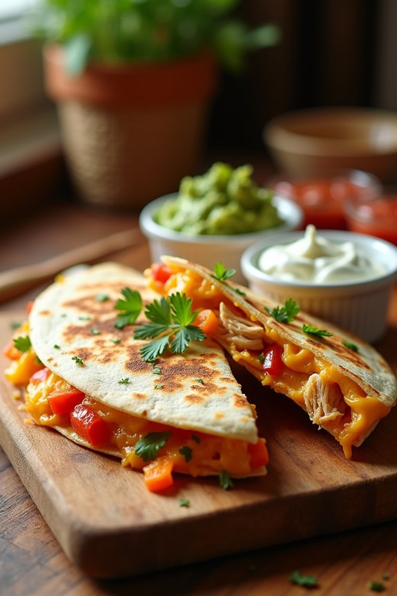 delicious chicken fajita quesadillas