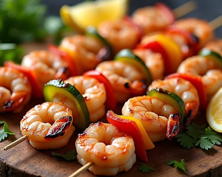 delicious grilled shrimp kebabs