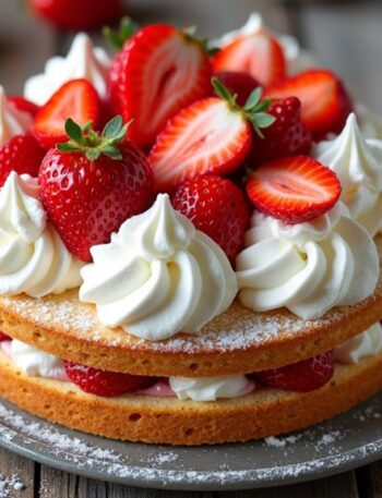 delightful strawberry cloud cake