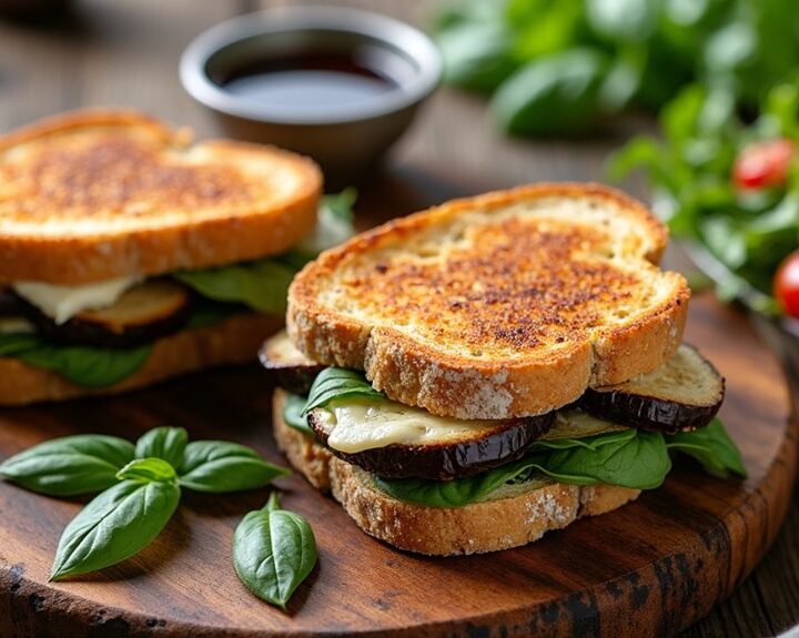 eggplant goat cheese sandwiches