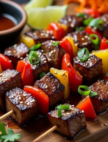 garlic steak skewers recipe