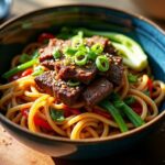 hearty beef udon noodles
