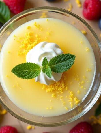 lemon pudding with sauce
