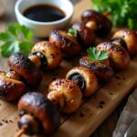 savory balsamic mushroom skewers