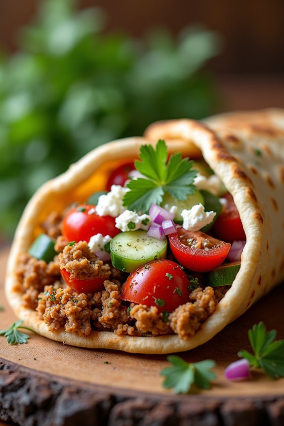 savory mediterranean chicken pita