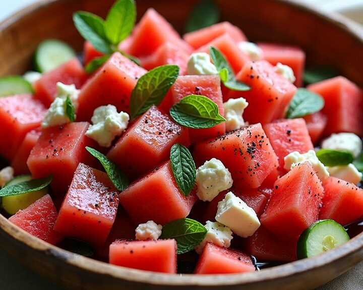 watermelon goat cheese salad